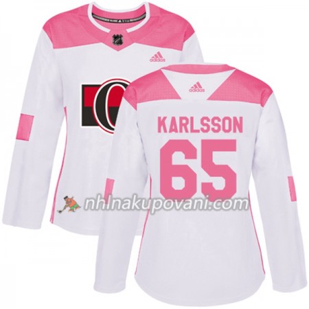 Ottawa Senators Dresy Erik Karlsson 65 Bílá 2017-2018 Adidas Růžová Fashion Authentic - Dámské